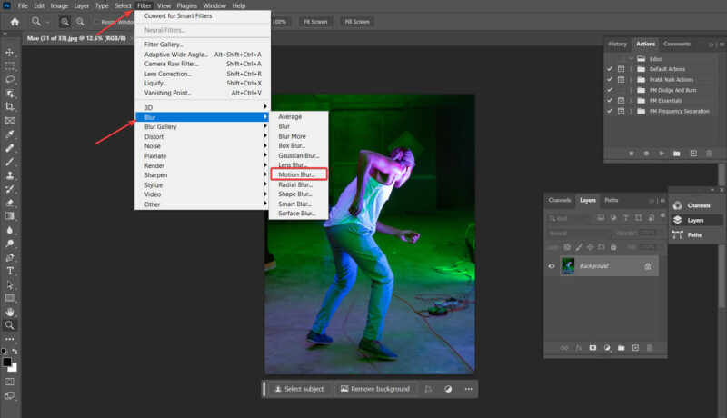 Apply Motion Blur Adobe