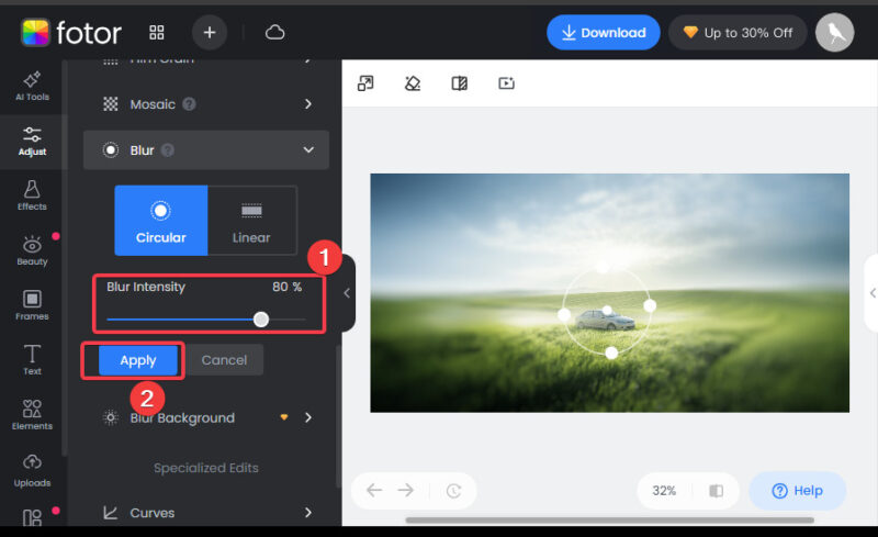 Apply Motion Blur In Fotor