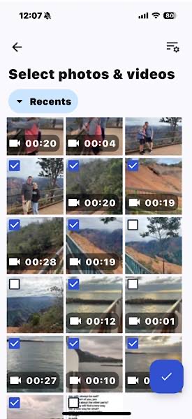 Select photos and videos