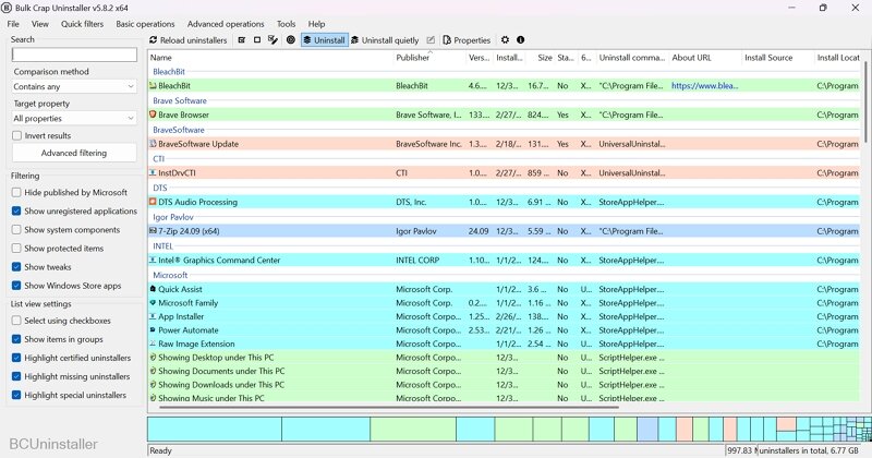 BCUninstaller On Windows 11 PC