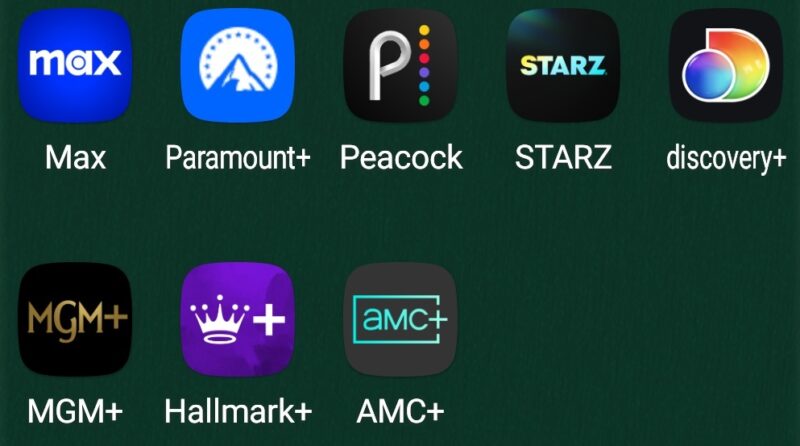 Network streaming services on phone.