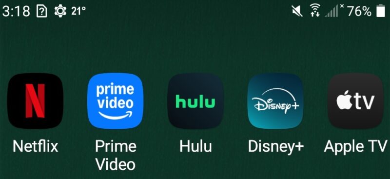 Premium streaming services on phone