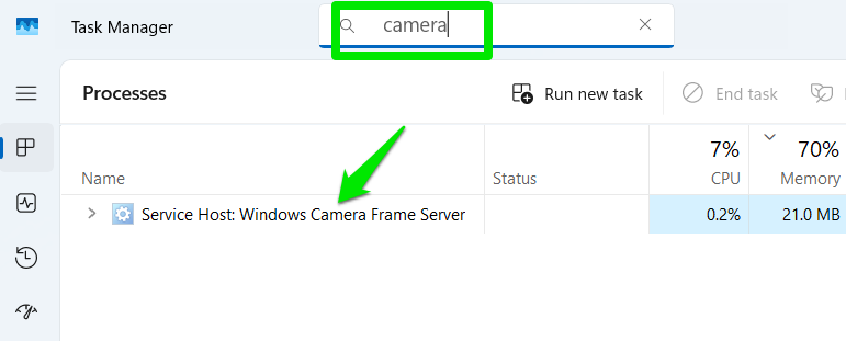 Camera Process Task Manager