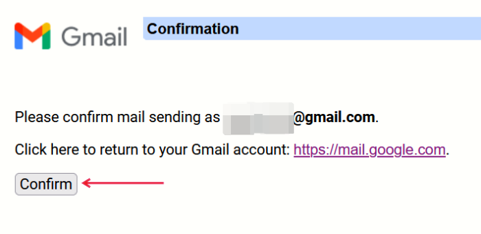 Confirming that you want to send emails as aliases in Gmail on PC. 