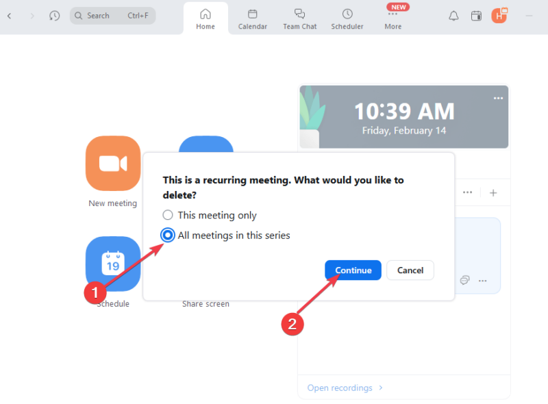 Delete Recurring Meeting Zoom