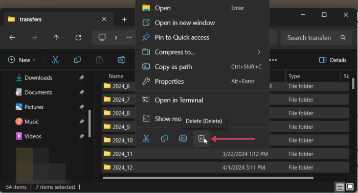 Making space on main drive by deleting WhatsApp desktop files.