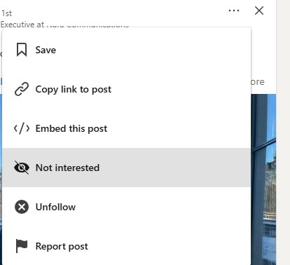 Mark a post as not interested.