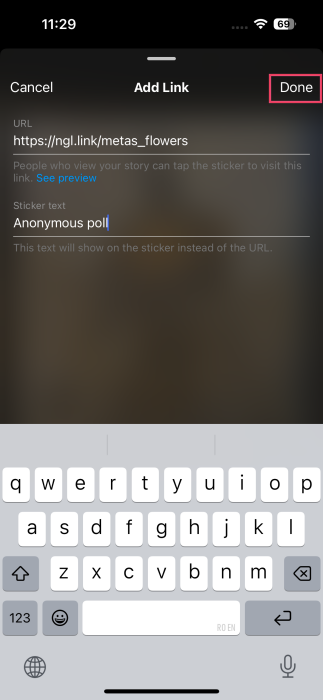 Adding NGL link for Instagram story. 