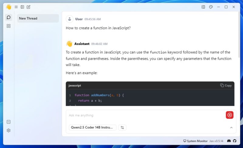 Jan Ai Create Function In Javascript