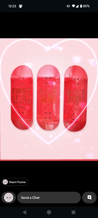 Viewing live snap sent from camera roll on Snapchat app. 