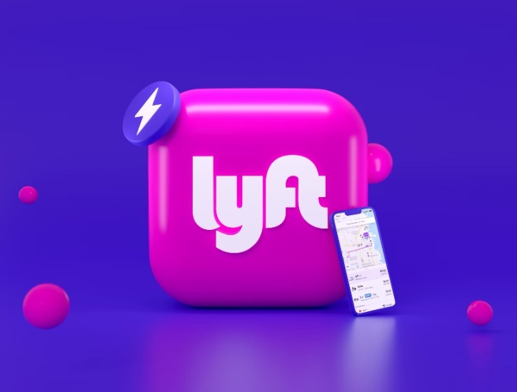 Lyft logo and app.