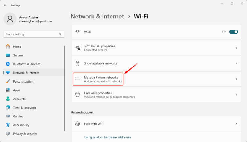 Manage Known Networks