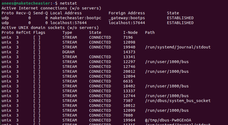 Get details about network connections