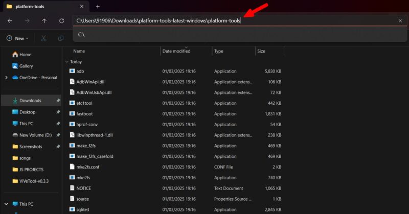 Platform Tools Directory