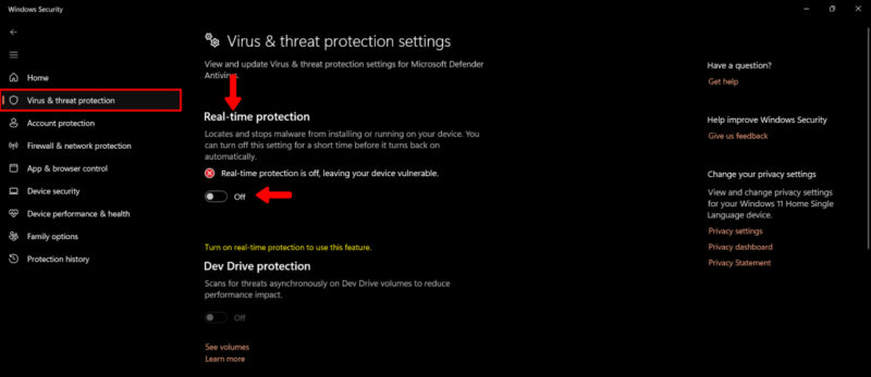 Real Time Protection In Virus Protection