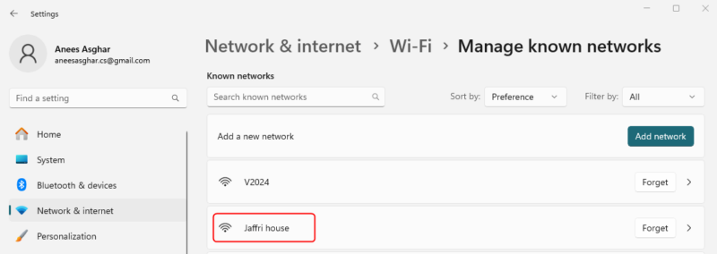 Select Network To Update