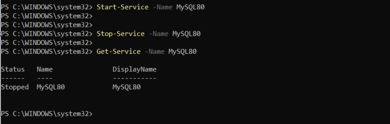 Start Stop Service Powershell