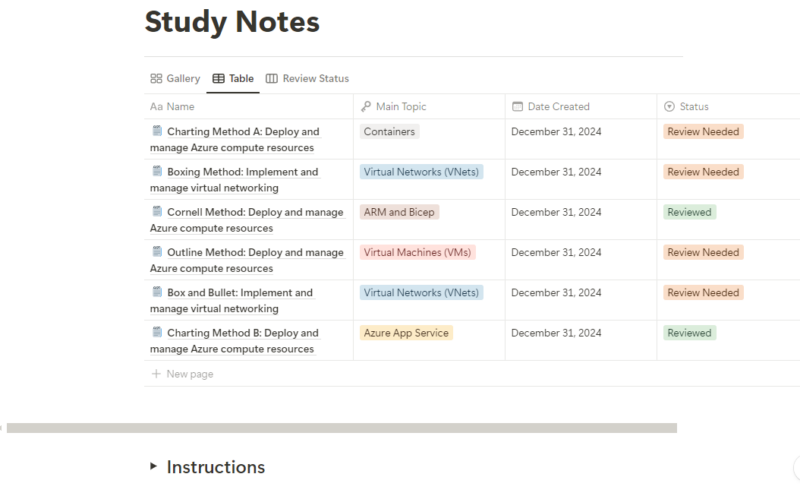 Study Notes For Exam Prep Notion