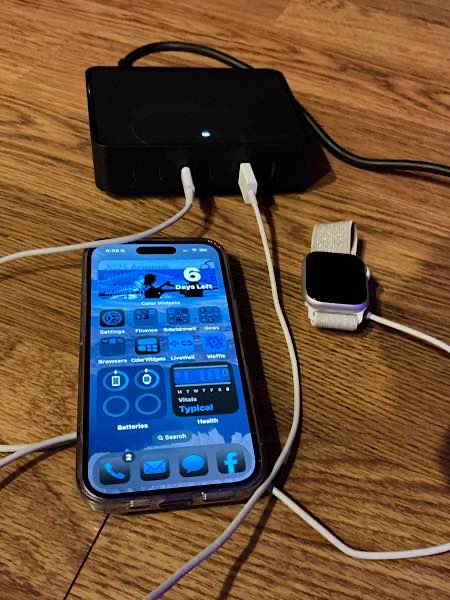 charging my iPhone 16 and Apple Watch