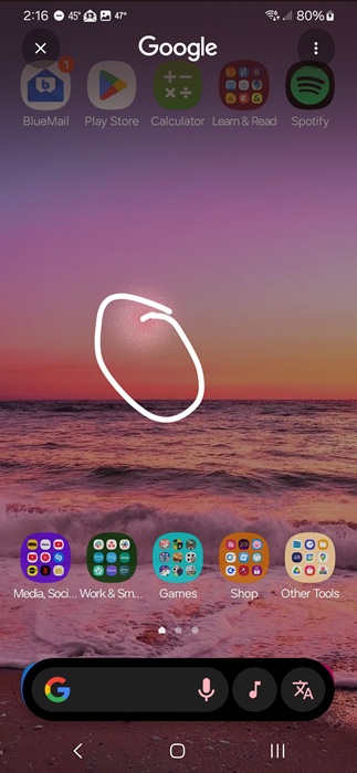 Using one of the best Android gestures, circle to search.