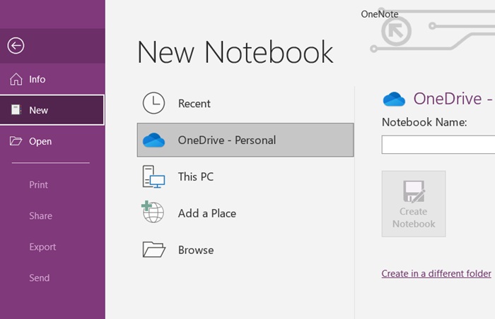 OneNote app for taking notes, installed directly from Microsoft Store.