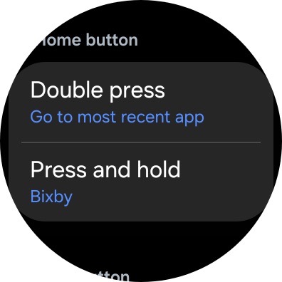 The button settings on the Samsung Galaxy Watch