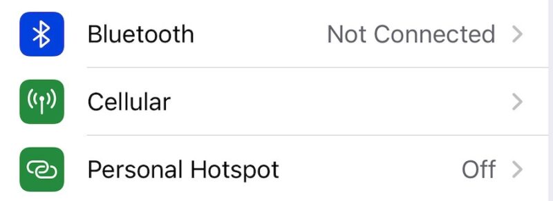 Navigate to Settings > Bluetooth on your iPhone