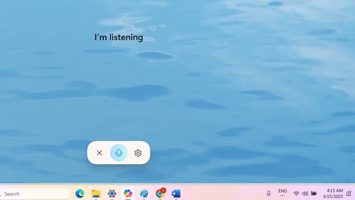 Speech Recognition training in Windows using the Copilot app.