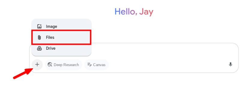 Upload Files In Gemini