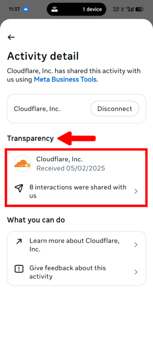 Activity Interactions In Meta