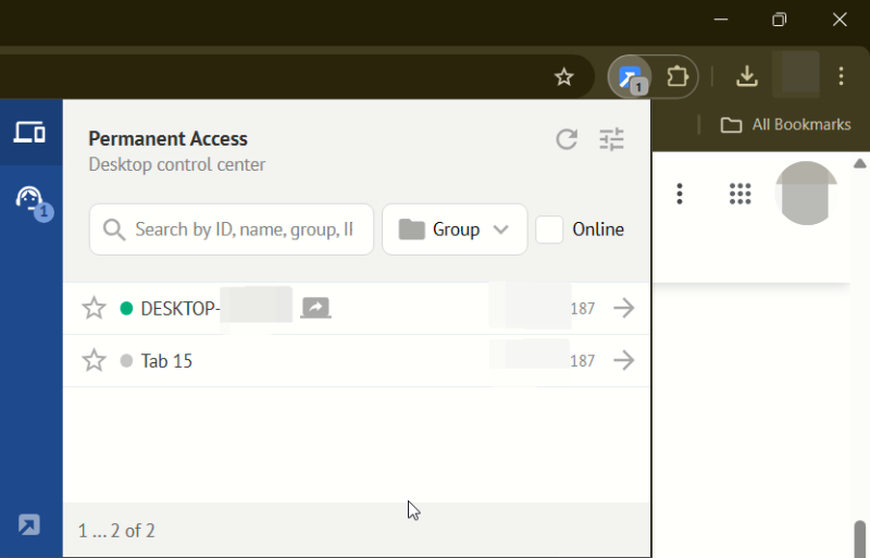 Getscreen.me extension overview. 