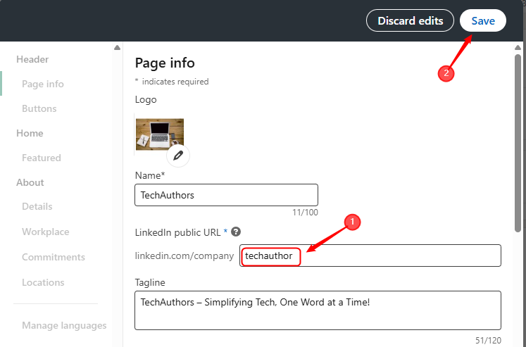 Customize Company Url