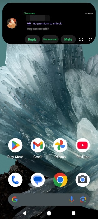 Expanding notification from Dynamic Island by NotiGuy app. 