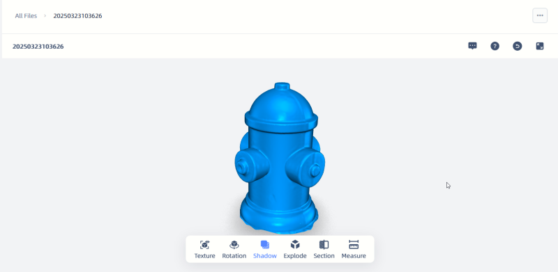 Fire hydrant scanned with Einstar Vega.