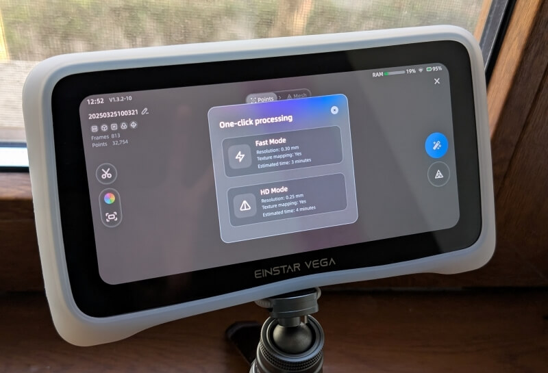 Einstar Vega Scanner Review Mesh Generation