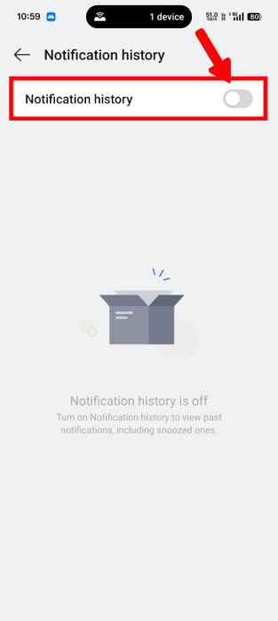 Enable Notification History In Android