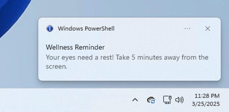 Eye Saver Powershell Script
