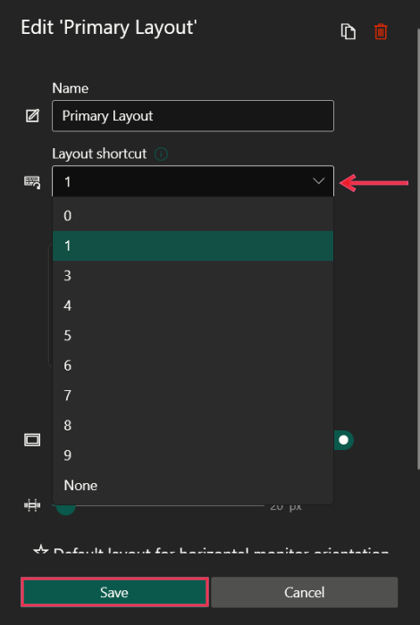fancyzones dual monitor creating layout shortcut