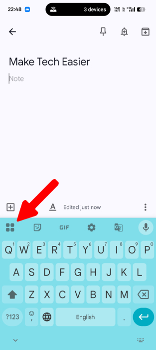 Four Square Button In Gboard