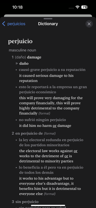 Full description of foreign word viewed in Safari browser on iPhone. 