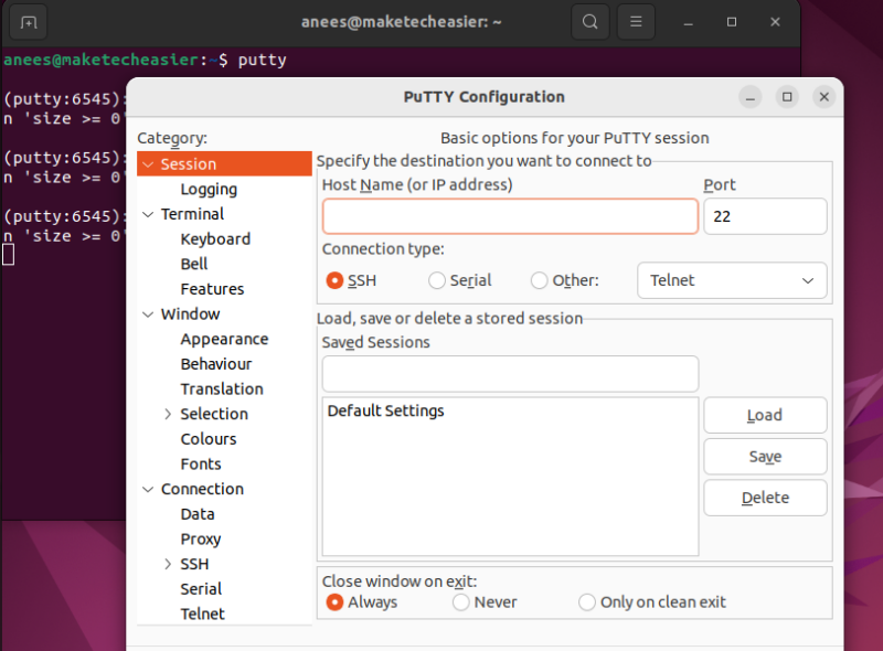 Launch Putty From Terminal