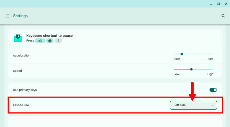 Left Side Keyboard Shortcuts
