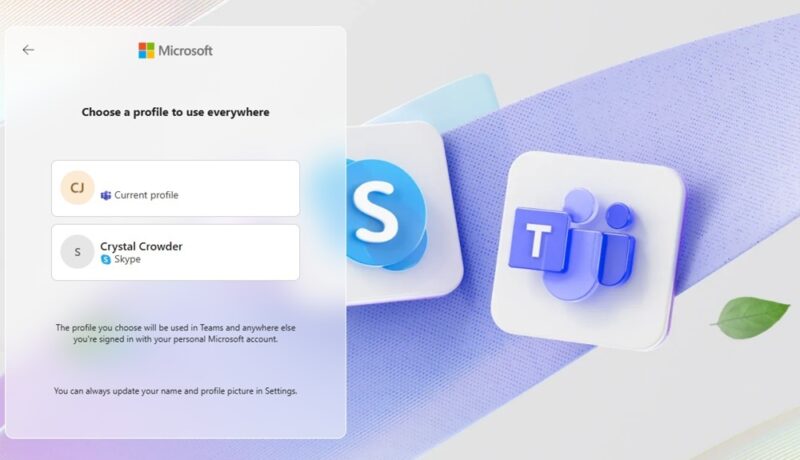 Microsoft Teams replacing Skype transition page.