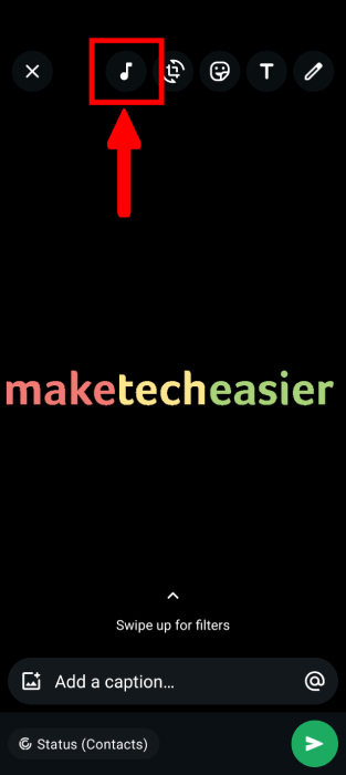 Music Button In Whatsapp Status