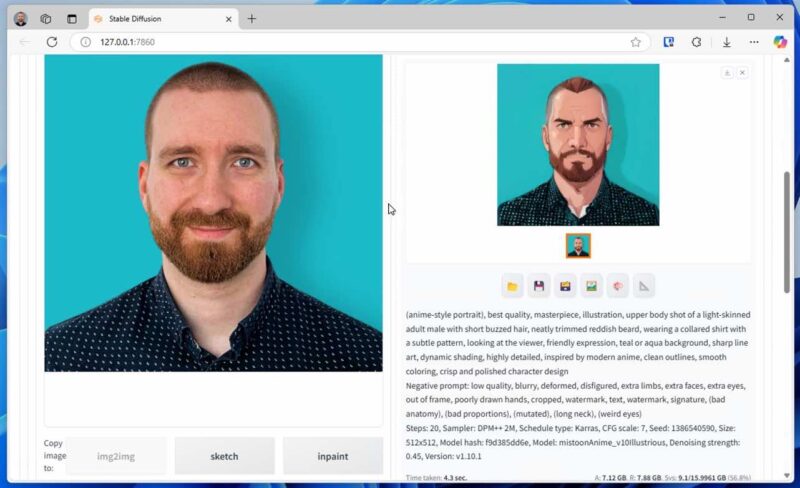 Photo To Anime Webui Result