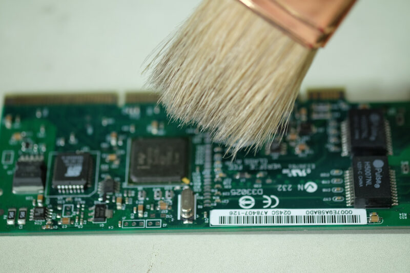 cleaning RAM with a brush