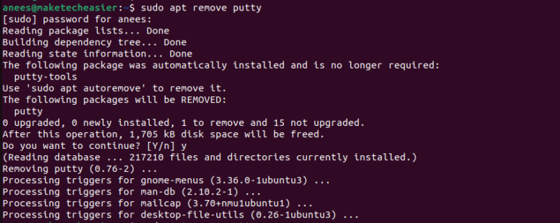 Remove Putty