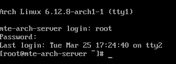 A terminal showing the changed root password working properly.