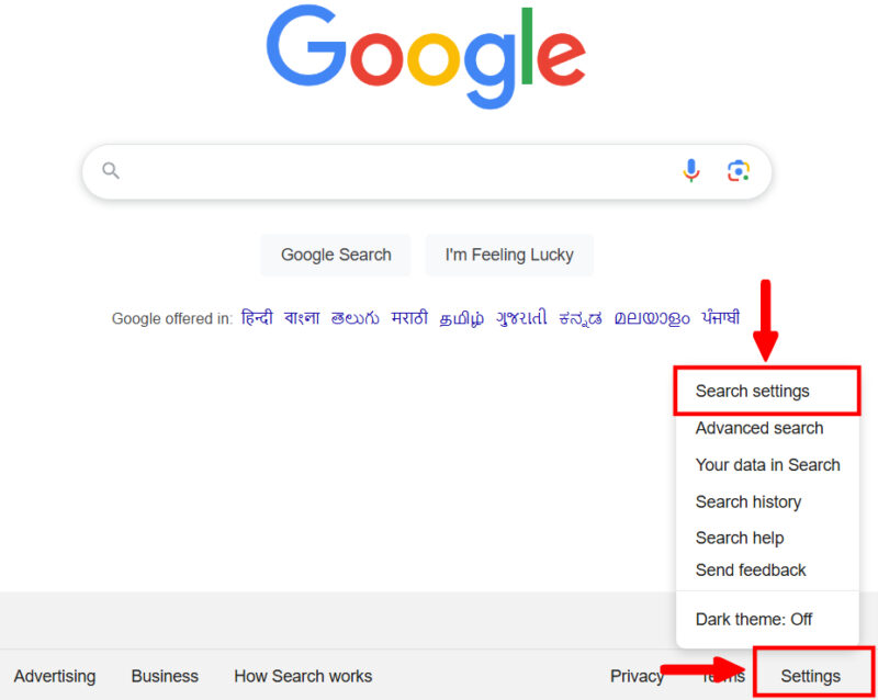 Search Settings Google