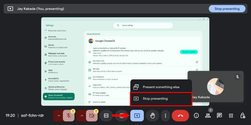 Stop Sharing Screen In Google Meet